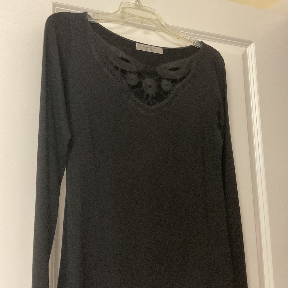 D’Exterior black top size S made in Italy with appliqué